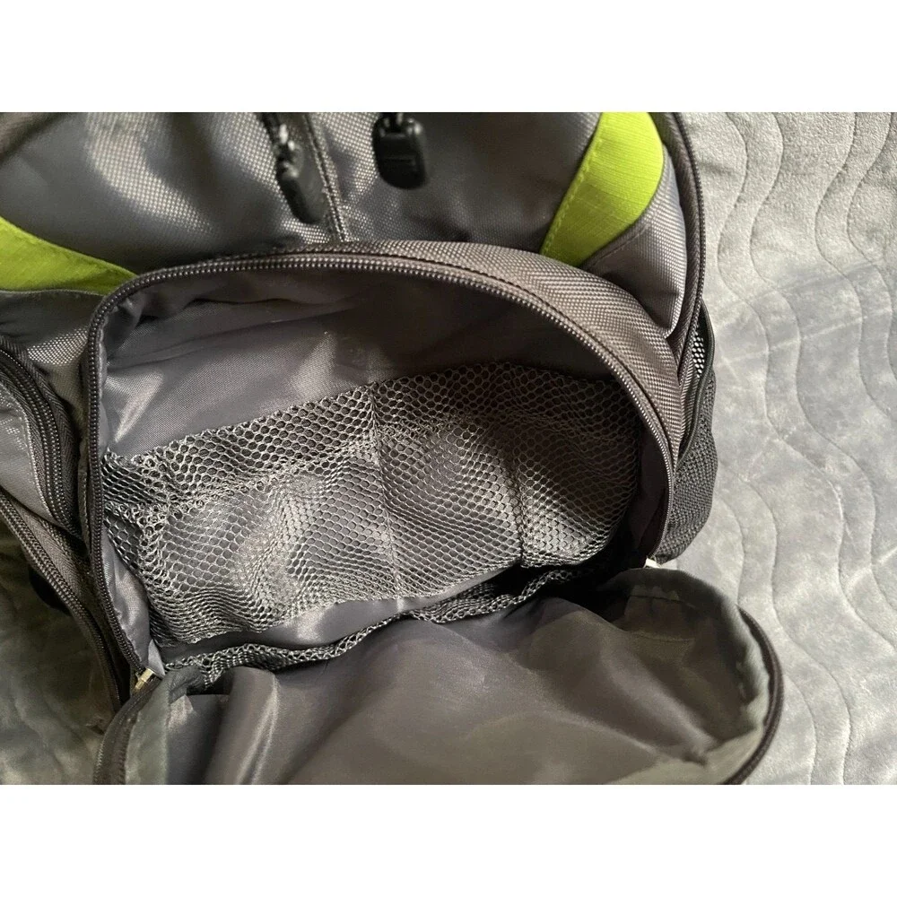 Eddie Bauer Backpack Gray Black Adjustable Straps Pockets Baby Diaper Bag Travel